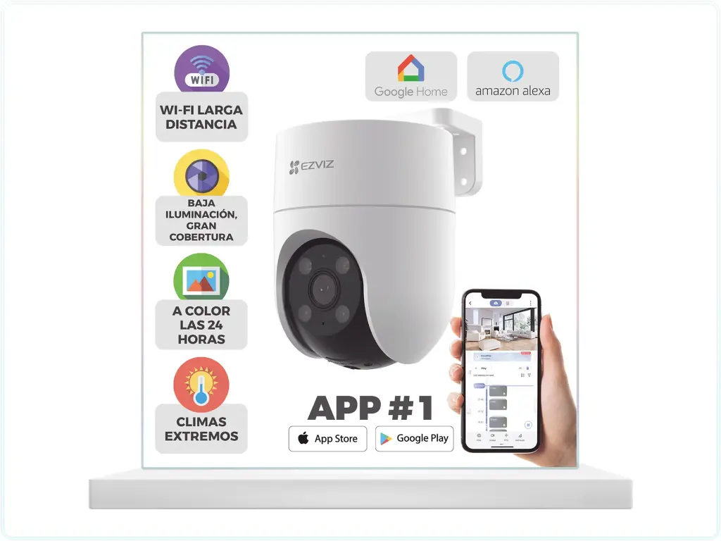 [EZVIZ] [CS-H8C] Camara PT • 2 MP • Exterior • Conexión por IP y WIFI 