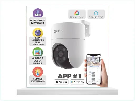 [CS-H8C] [EZVIZ] [CS-H8C] Camara PT • 2 MP • Exterior • Conexión por IP y WIFI 